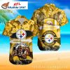 Pittsburgh Steelers Tiki Hut Palm Shadow Hawaiian Shirt