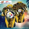 Pittsburgh Steelers Wave Runner Hawaiian Shirt – Swaying Black And Gold Stripes