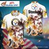 Pittsburgh Steelers Victory Bones – Skeleton Celebratory Hawaiian Shirt