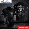 Raiders Bold Stripe Customizable Silver And Black Hawaiian Shirt