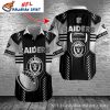 Raiders Black And White Swoosh Custom Name Hawaiian Shirt