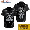 Raiders Custom Name And Number Zebra Stripe Hawaiian Shirt