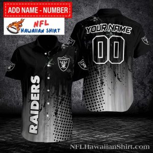 Raiders Midnight Streak Customizable Aloha Shirt