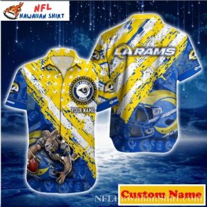 Rams Yellow Splash – LA Rams Hawaiian Button-Up Shirt