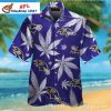 Ravens Monochrome Hibiscus Hawaiian Shirt – Classic Floral Fan Fashion
