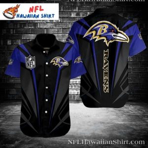 Ravens Night – Sleek Baltimore Ravens Hawaiian Shirt With Dark Abstract Design