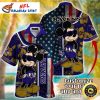 Purple Bloom Fanfare – Baltimore Ravens Hawaiian Shirt With Floral Accents