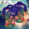 Ravens Skull Garden Hawaiian Shirt – Edgy Baltimore Floral Ravens Aloha Wear