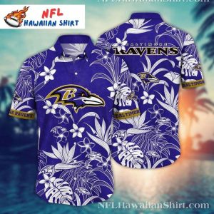 Ravens Tropical Flora – Vibrant Baltimore Ravens Hawaiian Shirt