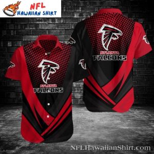 Red And Black Rush Atlanta Falcons Tropical Hawaiian Shirt For Men