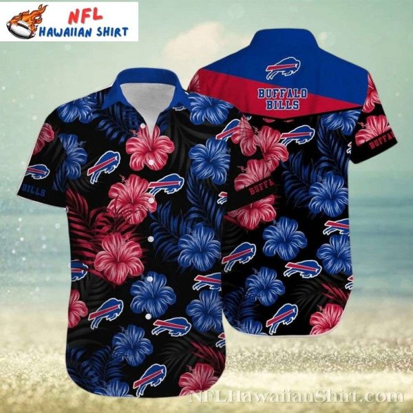 Red And Blue Buffalo Bills Floral Design Hawaiian Shirt