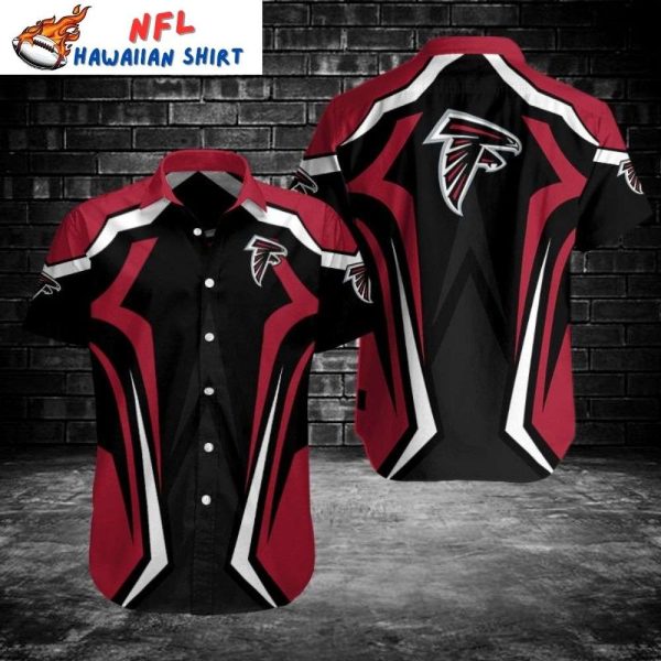 Red Black Atlanta Falcons NFL Hawaiian Shirt With Custom Name Feature