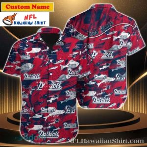 Red Blitz Fishes – Personalized New England Patriots Oceanic Hawaiian Shirt