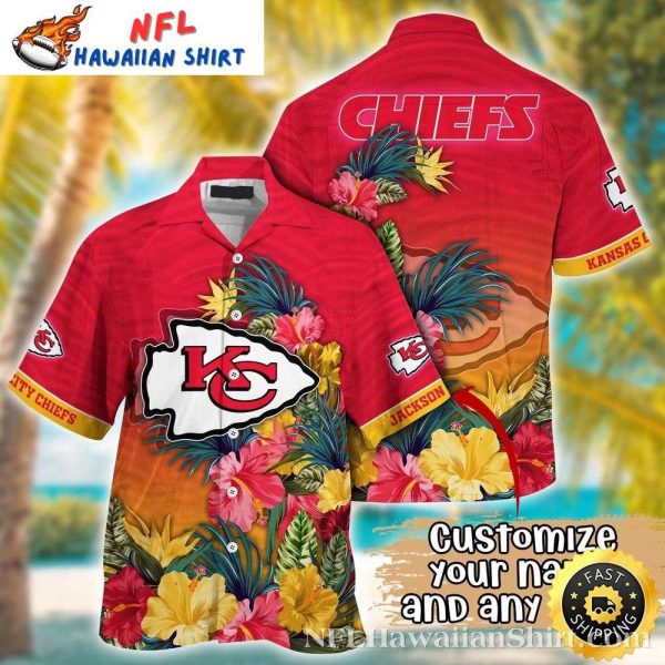 Red Passion Floral Personalized Kansas City Chiefs Tropical Shirt