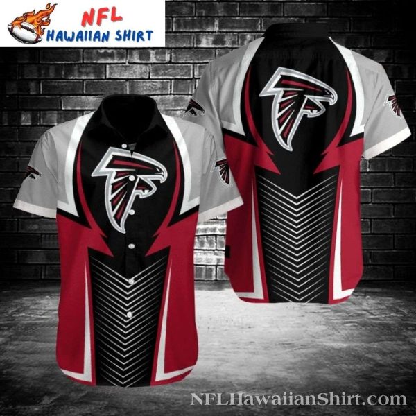 Red Zone Ready – Atlanta Falcons Bold Stripe Tropical Hawaiian Shirt