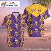 Monochrome Minnesota Vikings Palm Silhouette Hawaiian Shirt
