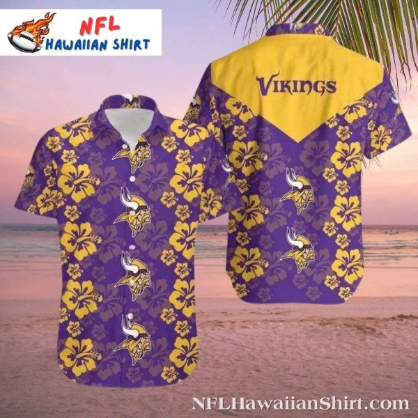 Regal Purple Minnesota Vikings Floral Hawaiian Shirt