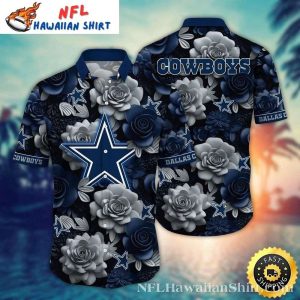 Rose Garden Dallas Cowboys Aloha Shirt – Dark Floral Majesty