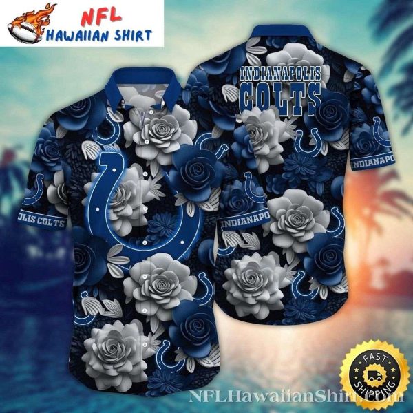 Royal Blue Roses And Horseshoes – Indianapolis Colts Hawaiian Shirt