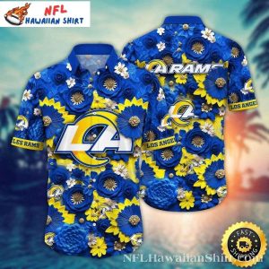 Royal Blue Sunny Yellow LA Rams Hawaiian Shirt – Floral Touchdown Edition
