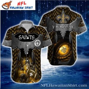 Saints Lighthouse Beacon Custom Name Hawaiian Shirt