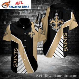 Saints Spirited Stripe New Orleans Saints Hawaiian Shirt