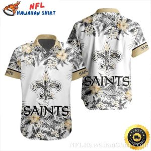 Saints Tropical Monochrome Elegance Hawaiian Shirt