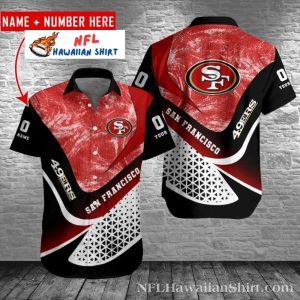 San Francisco 49ers Abstract Geometric Rush Customizable Hawaiian Shirt
