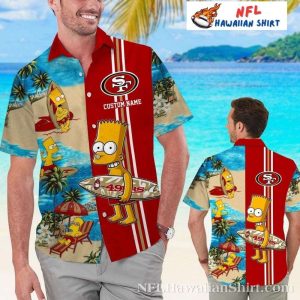 San Francisco 49ers Hawaiian Shirt – Bart Simpson Beach Graphic