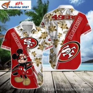 San Francisco 49ers Hawaiian Shirt – Mickey’s Hibiscus Adventure