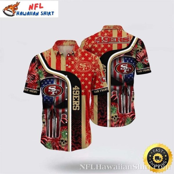 San Francisco 49ers Hawaiian Shirt – Tropical Skull Touch For 49ers Fans