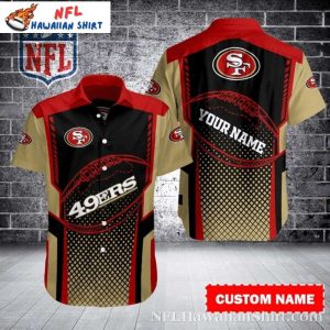 San Francisco 49ers Spiral Football Custom Name Hawaiian Shirt