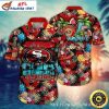 San Francisco 49ers Sizzling Football Flames Aloha Shirt