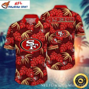 San Francisco 49ers Sunset Palms Hawaiian Shirt