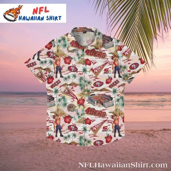San Francisco 49ers Thematic Stadium Print Hawaiian Shirt