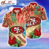 San Francisco 49ers Tropical Red Palms Custom Hawaiian Shirt