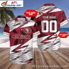 Niners Hawaiian Shirt – 49ers Bold Stripe Black Red Statement Aloha Shirt