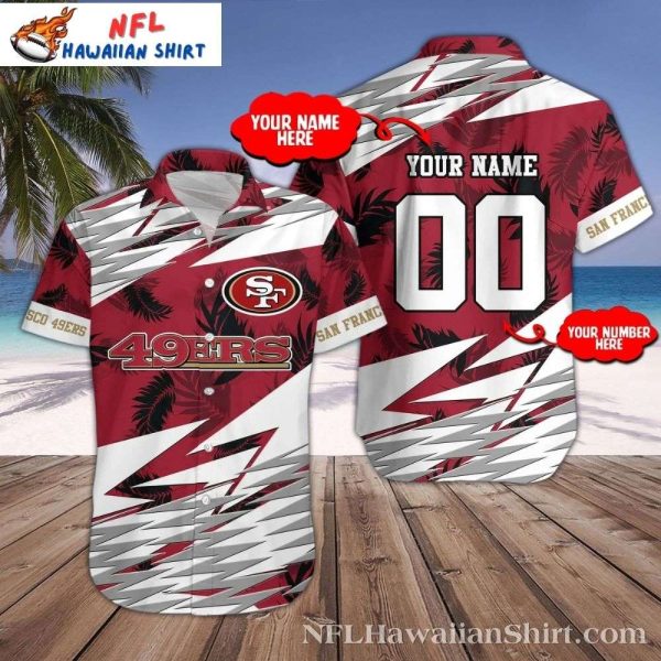 San Francisco 49ers Tropical Red Palms Custom Hawaiian Shirt