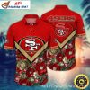 San Francisco 49ers Golden State Floral Emblem Aloha Shirt