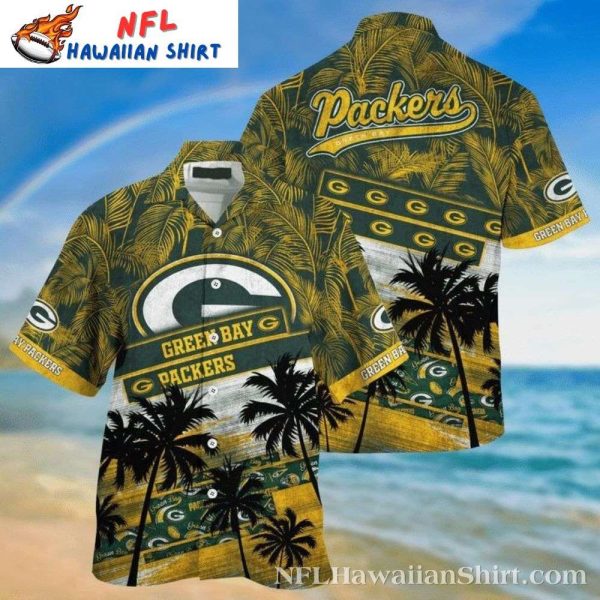 Sandy Shoreline – Green Bay Packers Palms Sunset Hawaiian Shirt