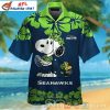 Seahawks Midnight Palms Hawaiian Shirt – Seattle Skyline And Team Helmets