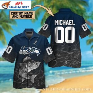 Seahawks Deep Sea Fishing Customizable Dark Hawaiian Shirt