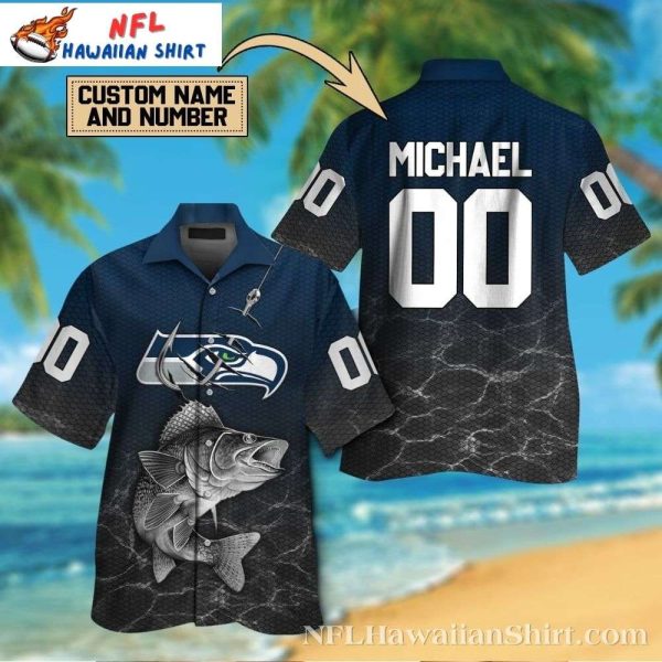 Seahawks Deep Sea Fishing Customizable Dark Hawaiian Shirt