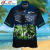 Seattle Seahawks Floral Night Custom Navy Hawaiian Shirt