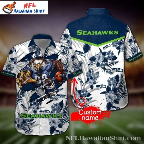 Seattle Seahawks Gridiron Glory Floral Personalized Hawaiian Shirt