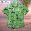 Seattle Seahawks Neon Skull Rush Green Fan Hawaiian Shirt