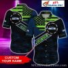 Seattle Seahawks Swooping Eagle Hex Grid Custom Hawaiian Shirt