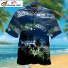 Surfing Helmet Graphic On Seattle Seahawks Tropical Hawaiian Shirt