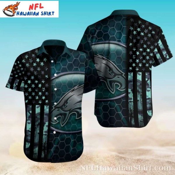 Seattle Seahawks Swooping Eagle Hex Grid Custom Hawaiian Shirt