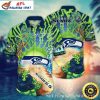 Seattle Seahawks Name Drop Personalized Hawaiian Shirt – Tribal Totem Navy Print